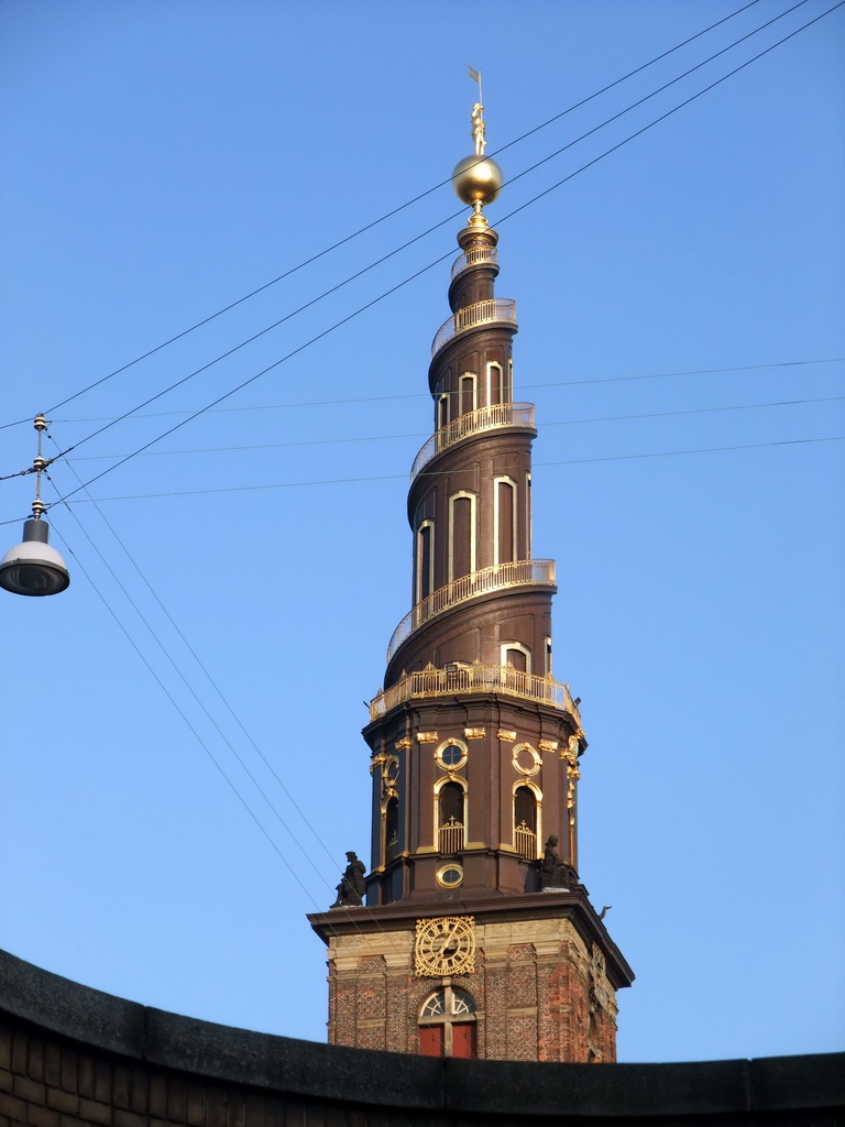 The tower of the Church of Our Saviour, viewed from the DFDS Canal Tours boat