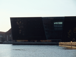 The Black Diamond (Den Sorte Diamant) building of the Royal Danish Library (Det Kongelige Bibliotek), viewed from the DFDS Canal Tours boat