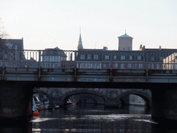 Prinsens Bro bridge, the Marmorbroen bridge and the Stormbroen bridge over the Frederiksholms Canal, viewed from the DFDS Canal Tours boat