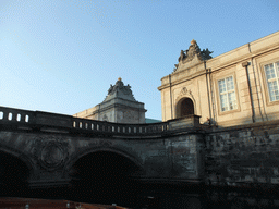 The Marmorbroen bridge over the Frederiksholms Canal, and the pavilions at the southwest side of the Christiansborg Palace, viewed from the DFDS Canal Tours boat