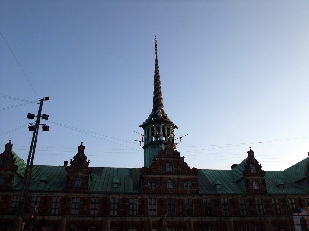 The Stock Exchange with the Dragon Spire Tower, viewed from the DFDS Canal Tours boat