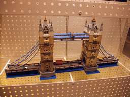 Tower Bridge made out of LEGO bricks in the LEGO store at Vimmelskaftet street