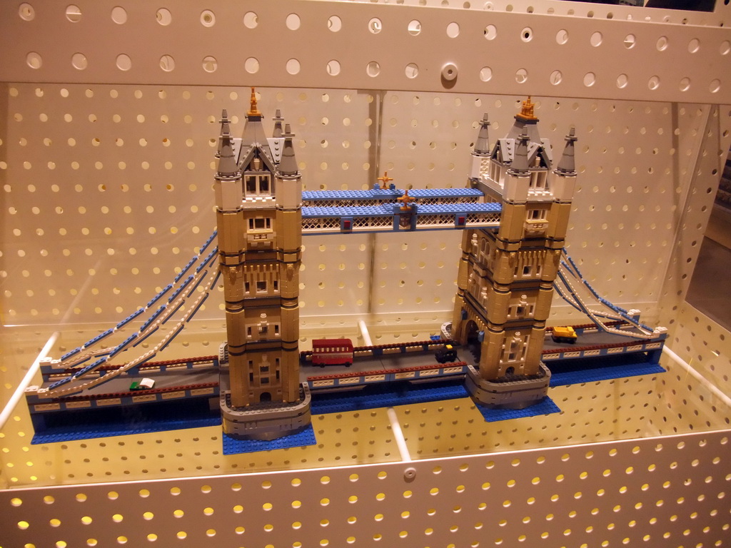 Tower Bridge made out of LEGO bricks in the LEGO store at Vimmelskaftet street