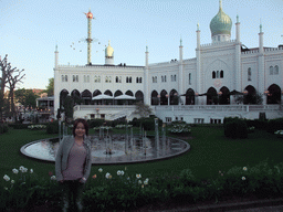 Miaomiao with the Tivoli Castle at the Tivoli Gardens