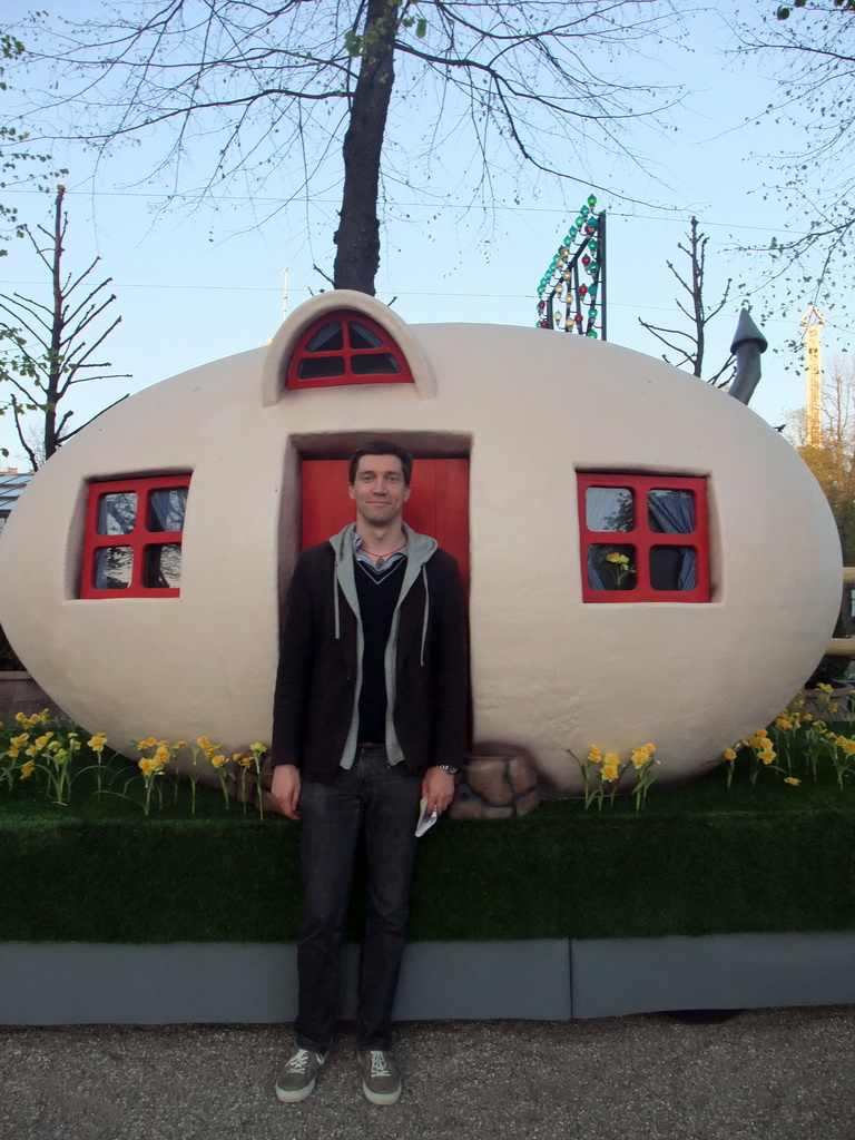 Tim at small house at the Tivoli Gardens