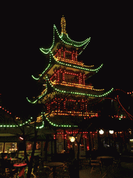 The Chinese Tower at the Tivoli Gardens, by night