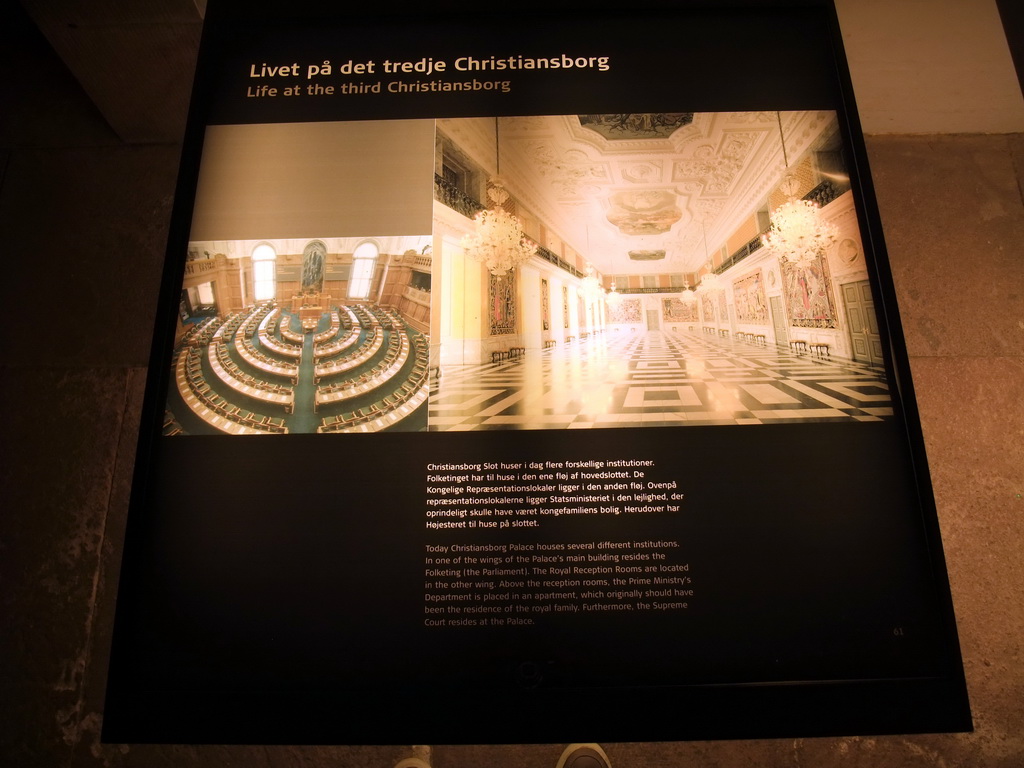 Explanation on `Life at the third Christiansborg`, at the Castle Ruins under Christiansborg Palace