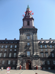 Christiansborg Palace Tower, viewed from the inner square of Christiansborg Palace