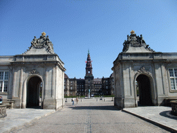 The pavilions at the southwest side of the Christiansborg Palace, the Riding Ground Complex and Christiansborg Palace, viewed from the Marmorbroen bridge over the Frederiksholms Canal