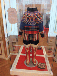 Original clothing from Greenland worn by Queen Ingrid on state visits, in Christian VIII`s Palace at Amalienborg Palace