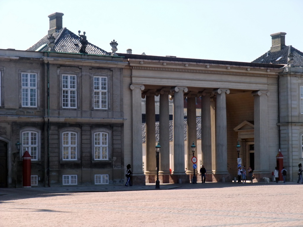 The gate to Amaliegade street inbetween Christian VIIs Palace and Christian IX`s Palace at Amalienborg Palace