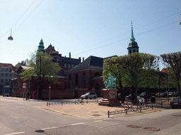 St. Ann`s Square (Sankt Annæ Plads) with a statue of Johan Peter Emilius Hartmann, and the Garnisonskirken church