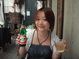 Miaomiao with Sobogaard drink at the Barock Restaurant at the Nyhavn harbour
