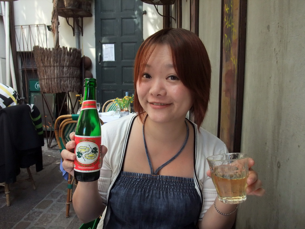 Miaomiao with Sobogaard drink at the Barock Restaurant at the Nyhavn harbour