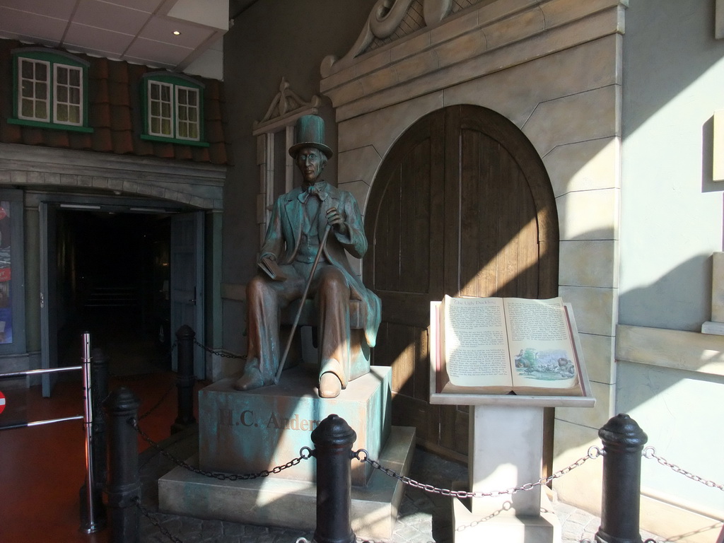 Statue of Hans Christian Andersen in the H.C. Andersen Eventyrhuset museum