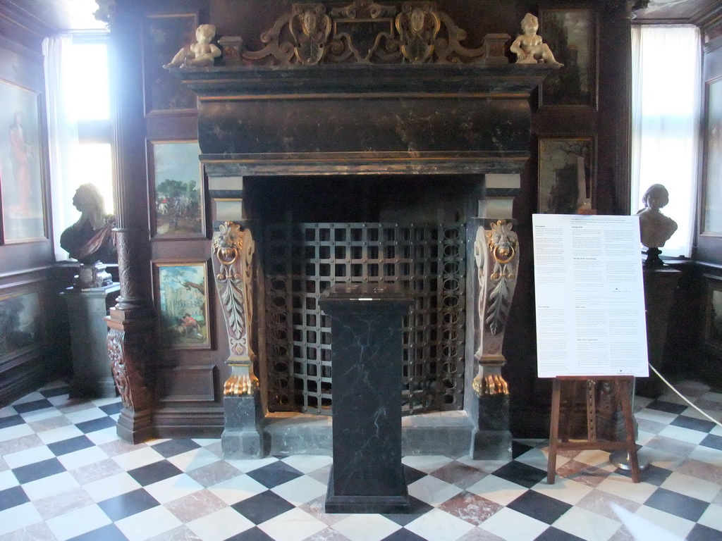 Fireplace at Christian IV`s Winter Room at the ground floor of Rosenborg Castle