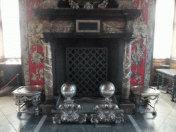 Fireplace at Christian V`s Room at the ground floor of Rosenborg Castle