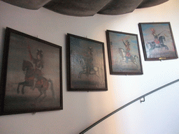 Paintings at the staircase from the ground floor to the first floor of Rosenborg Castle