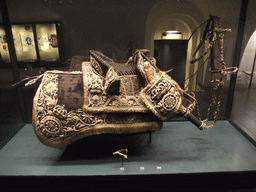 Riding trappings used at the wedding of Christian, the Prince Elect, in the Green Cabinet at the basement of Rosenborg Castle