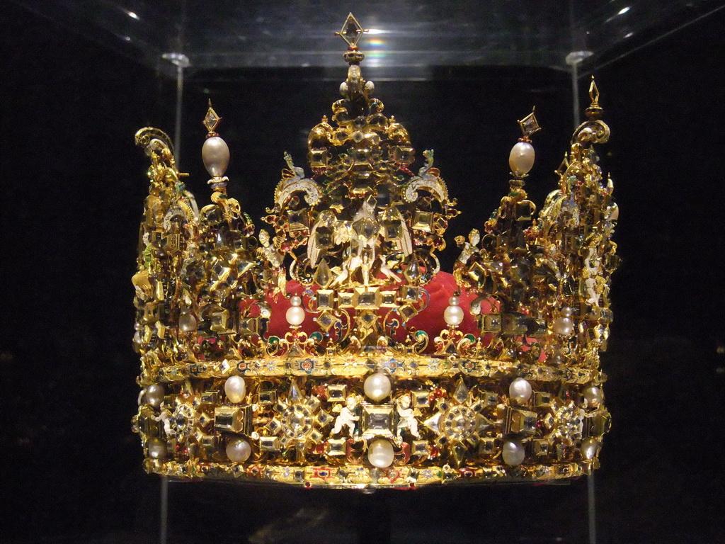 Christian IV`s Crown in the Treasury at the basement of Rosenborg Castle