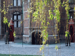 Tree and guards at the northeast side of the Rosenborg Castle
