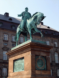 The equestrian statue of King Frederick VII at Christiansborg Slotsplads square