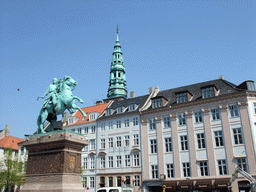 Højbro Plads square with the equestrian statue of Absalon and the tower of the Saint Nicholas Church