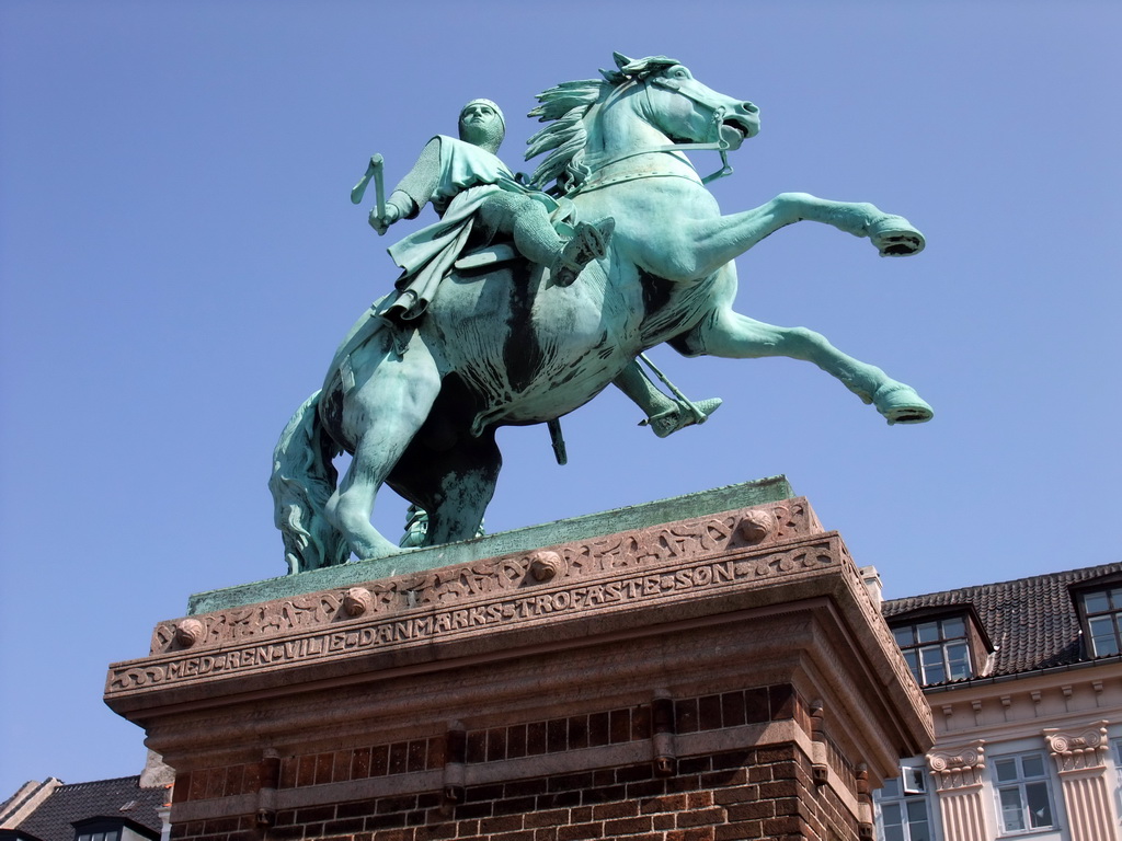 The equestrian statue of Absalon at Højbro Plads square