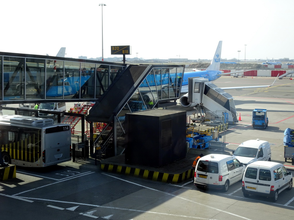 Tim`s KLM airplane at Schiphol Airport