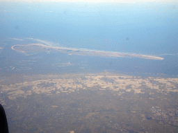 The province of Friesland, the island of Ameland and the Wadden Sea, viewed from the airplane from Amsterdam