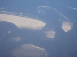 The island of Schiermonnikoog, the Simonszand sandbank and the Wadden Sea, viewed from the airplane from Amsterdam
