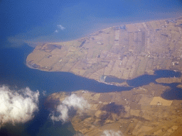 The town of Nordborg on the Als Island, viewed from the airplane from Amsterdam