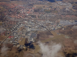 The city of Ringsted, viewed from the airplane from Amsterdam