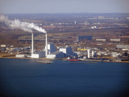 The Avedøre Power Station, viewed from the airplane from Amsterdam