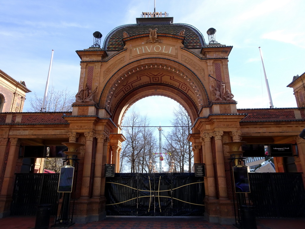 Entrance gate to the Tivoli Gardens at the Vesterbrogade street