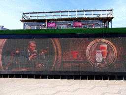 Advertisement for Carlsberg beer with Mads Mikkelsen at City Hall Square