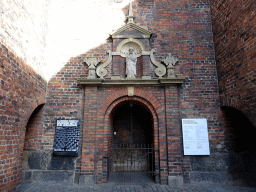 Entrance to the Nikolaj Kunsthal art gallery at the St. Nicholas Church at the Nikolaj Plads square