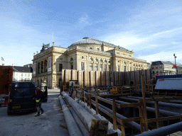 The Kongens Nytorv square with the Royal Danish Theatre and construction work