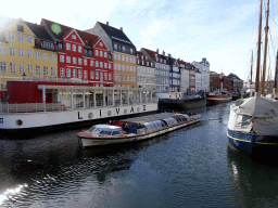Boats and houses at the south side of the Nyhavn harbour, viewed from the Nyhavnsbroen bridge