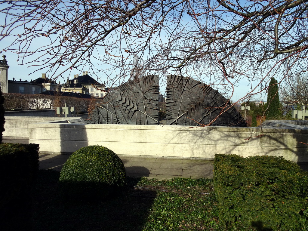 Piece of art at the south side of the Amaliehaven garden of the Amalienborg Palace