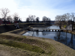 The north bridge and the Norway`s Gate at the Kastellet park, viewed from the ramparts