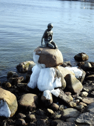 The statue `The Little Mermaid` at the Langelinie pier