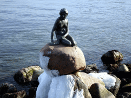 The statue `The Little Mermaid` at the Langelinie pier