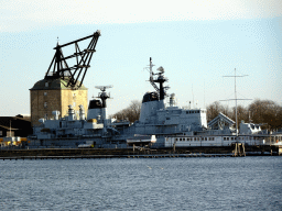 The Masting Crane and the HDMS Peder Skram ship, viewed from the Langelinie pier