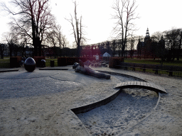 Playground at the northeast side of the Rosenborg Castle Gardens, and the Rosenborg Castle