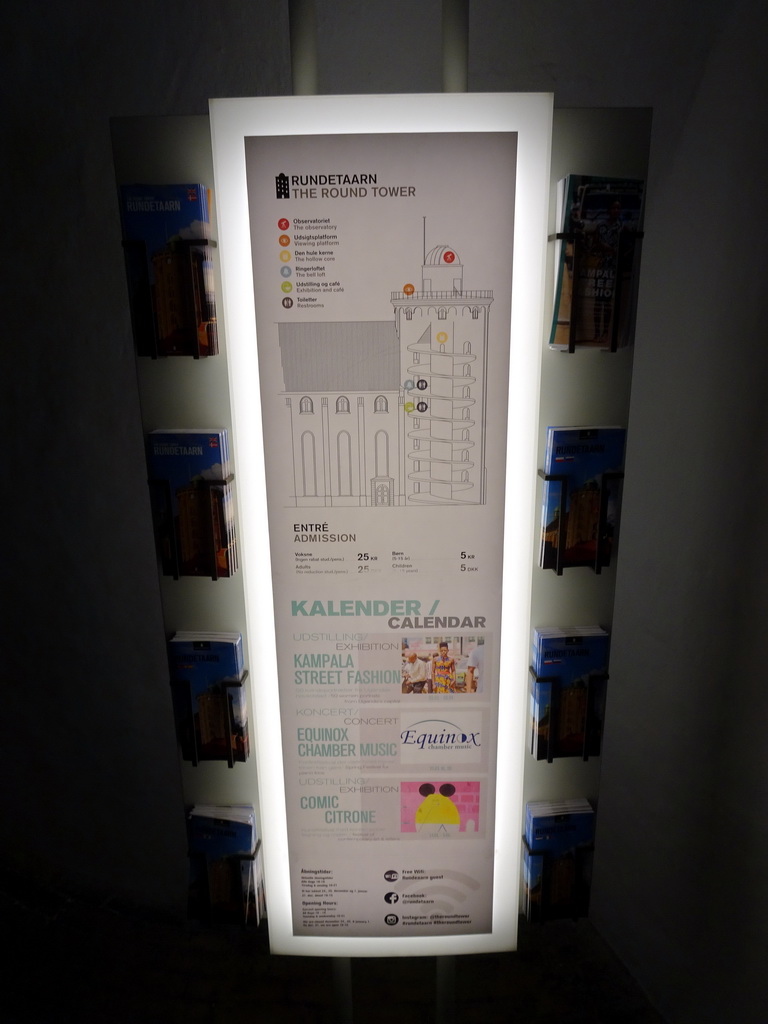 Map and information on the Rundetaarn tower