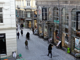 The Købmagergade street, viewed from the ramp of the Rundetaarn tower