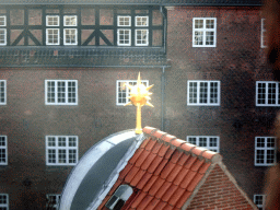 Roof with decoration of the Regensen student dormitory, viewed from the ramp of the Rundetaarn tower