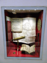 Declaration, map, telescope and book, at the Bell Loft of the Rundetaarn tower