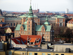 The north side of the city with the Rosenborg Castle, viewed from the viewing platform at the top of the Rundetaarn tower
